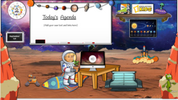 Preview of Mars Landscape: Animated Themed Virtual Classroom + Space Banner
