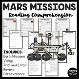 Mars Missions Reading Comprehension Worksheet History of S
