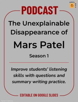 Preview of Mars Patel Podcast Season 1 - Editable on Google Slides