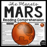 Planet Mars Reading Comprehension Worksheet for Solar Syst