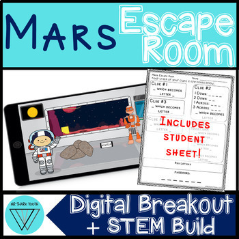 Preview of Mars STEM Escape Room: A Digital Breakout Activity - Easy-Prep Engineering Build