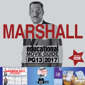 Preview of Marshall Movie Guide | Worksheet | Questions (PG13 - 2017) [Thurgood Marshall]