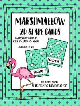 Preview of Marshmallow 2D Shape Cards and Reflection Mats