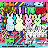 Marshmallow Bunnies Coloring Page Fun Easter Pop Art Color