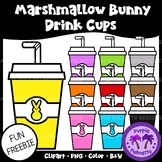 Marshmallow Bunny Drink Cups Clipart {FREEBIE}