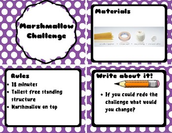 Preview of Marshmallow Challenge Card Set