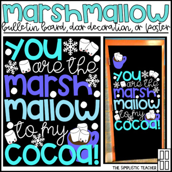 Preview of Marshmallow January-February Winter Bulletin Board, Door Decor, or Poster