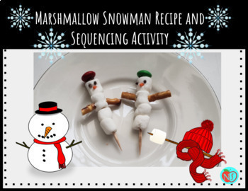 Preview of Marshmallow Snowman Recipe | VIDEO | SEQUENCING Interactive Worksheet/Activity