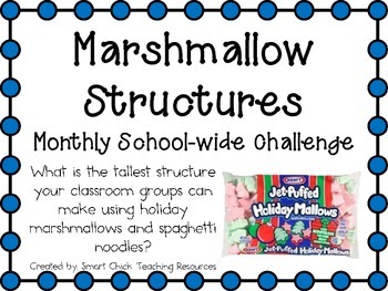 Preview of Marshmallow Structures ~ Monthly School-wide Science Challenge ~ STEM