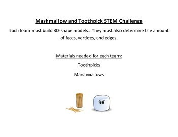 Preview of Marshmallow & Toothpick 3D STEM Challenge