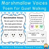 Marshmallow Voices Poem Chant Posters and Quiet Hallway Be