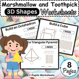 Marshmallow and Toothpick 3D Shape Worksheets - 3D Shapes 