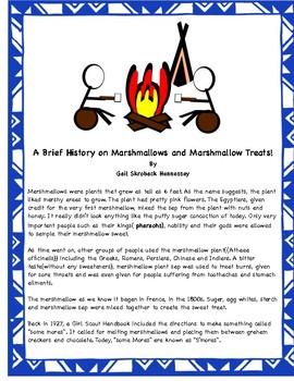 Preview of Marshmallows! Everything has a History! Interactive Notebook Activity