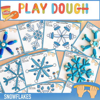 Preview of Snowflakes Play Dough Mats Montessori Winter Kids Activities PlayDoh Preschool