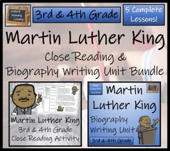 Preview of Martin Luther King Close Reading & Biography Bundle | 3rd Grade & 4th Grade