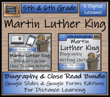 Preview of Martin Luther King Biography Close Read Bundle Digital & Print | 5th & 6th Grade