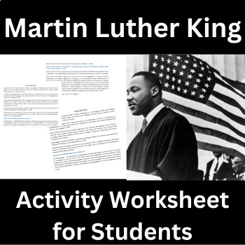 Preview of Martin Luther King: A Biography and Activity Worksheet for Students