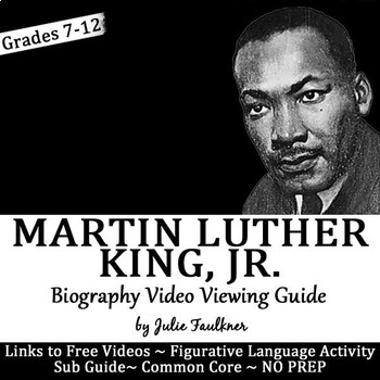 Preview of Martin Luther King Activities Biography Viewing Questions