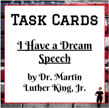Preview of Martin Luther King Activities - I Have a Dream Rhetorical Analysis Task Cards 