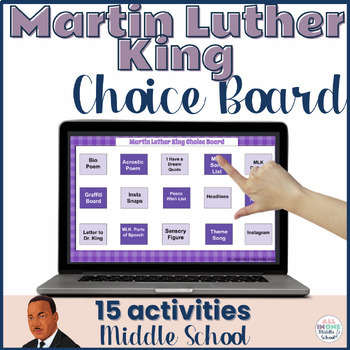 Preview of Martin Luther King  Activities for Middle School - Choice Board