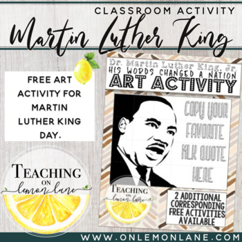 Preview of Martin Luther King Activity / Art / Free MLK Activities Black History Month