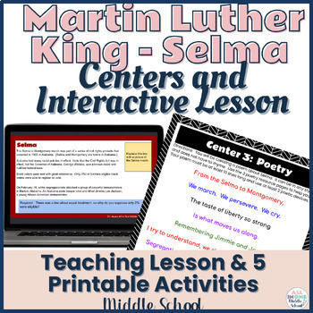 Preview of Martin Luther King Activity - Centers and Teaching Slideshow on Selma
