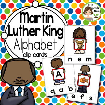 Preview of Martin Luther King Alphabet  Beginning Sound Clip cards (Letter Recognition)