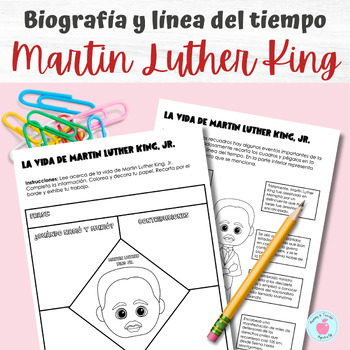 Preview of Martin Luther King Biografía y Línea del tiempo Spanish MLK Activities Biography