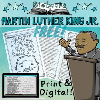 Preview of Martin Luther King Biography Reading Passage Activity Booklet PRINT and DIGITAL