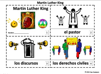 Preview of Spanish Martin Luther King 2 Emergent Reader Booklets - MLK