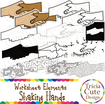 Preview of Martin Luther King Clip Art MLK Day Black History Month Shaking Hands