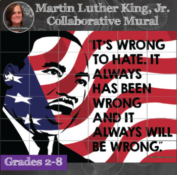 Preview of Martin Luther King Collaborative Poster - Black History Month Art Activity