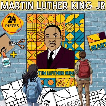 Preview of Martin Luther King Collaborative Poster Black History Month Craft Bulletin Board