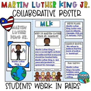 Preview of Martin Luther King Jr Activities 2nd Grade Informational Writing Poster