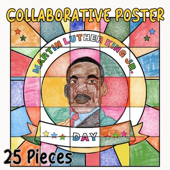 Preview of Martin Luther King Collaborative Poster | Black History Month, MLK day Activity