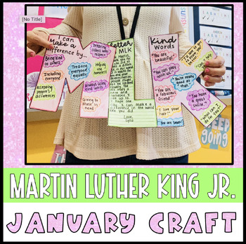Preview of Martin Luther King Color Writing Craft: January, Bulletin Board, Hallway, MLK
