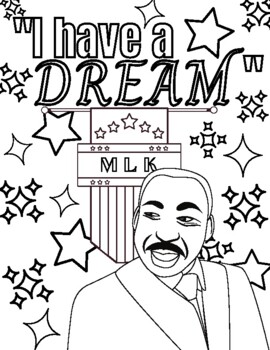 Martin Luther King Coloring Page Worksheet by The Magical Math Teacher