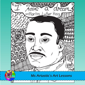 Martin Luther King Coloring Pages, Zen Doodles by Ms Artastic | TpT