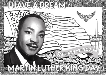 Preview of Martin Luther King Coloring Poster A1 Size Jan 17 2022