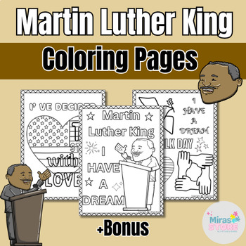 Martin Luther King Coloring Sheets & Writing Prompt Activities| Black ...