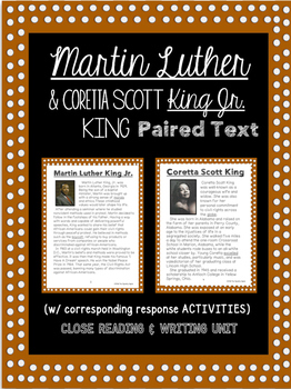 Preview of Martin Luther King & Coretta Scott (Close Reading & Writing Unit)