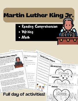 Preview of Martin Luther King Day Activities: Reading Comprehension, Writing, and Math