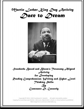 Preview of Martin Luther King Day Activity: "Dare to Dream" CCSS: Reading/Viewing/Writing