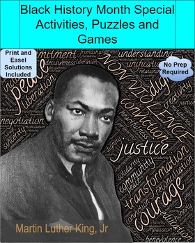 Preview of Black History Month Special Activities + Puzzles Book and Digital Games(No Prep)