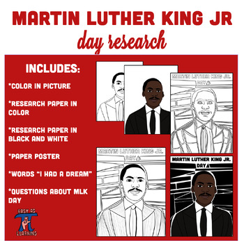 Preview of Martin Luther King Jr. Day Activity- Research