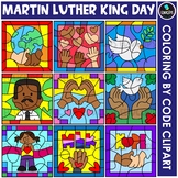 Martin Luther King Day - Coloring By Code Clip Art Set {Ed