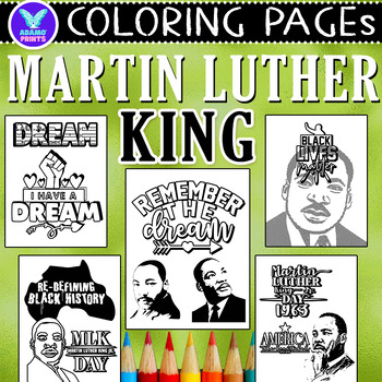 Preview of Martin Luther King Day Coloring Pages Classroom Activities Bulletin Board Ideas