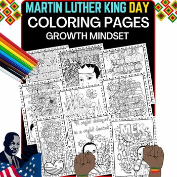 Preview of Martin Luther King Day Coloring Pages Mindfulness Growth Mindset