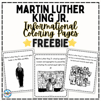 Preview of Martin Luther King Day Informational Coloring Pages FREEBIE | MLK
