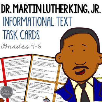 Preview of Martin Luther King Day Informational Text Task Cards for Grades 4-6